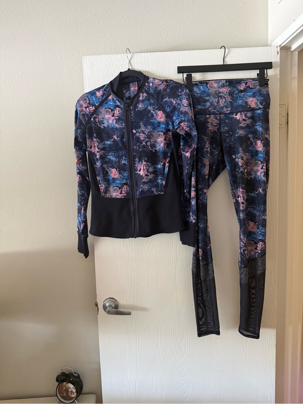 lululemon athletica Navy Floral Print Leggings & Zip Jacket Set